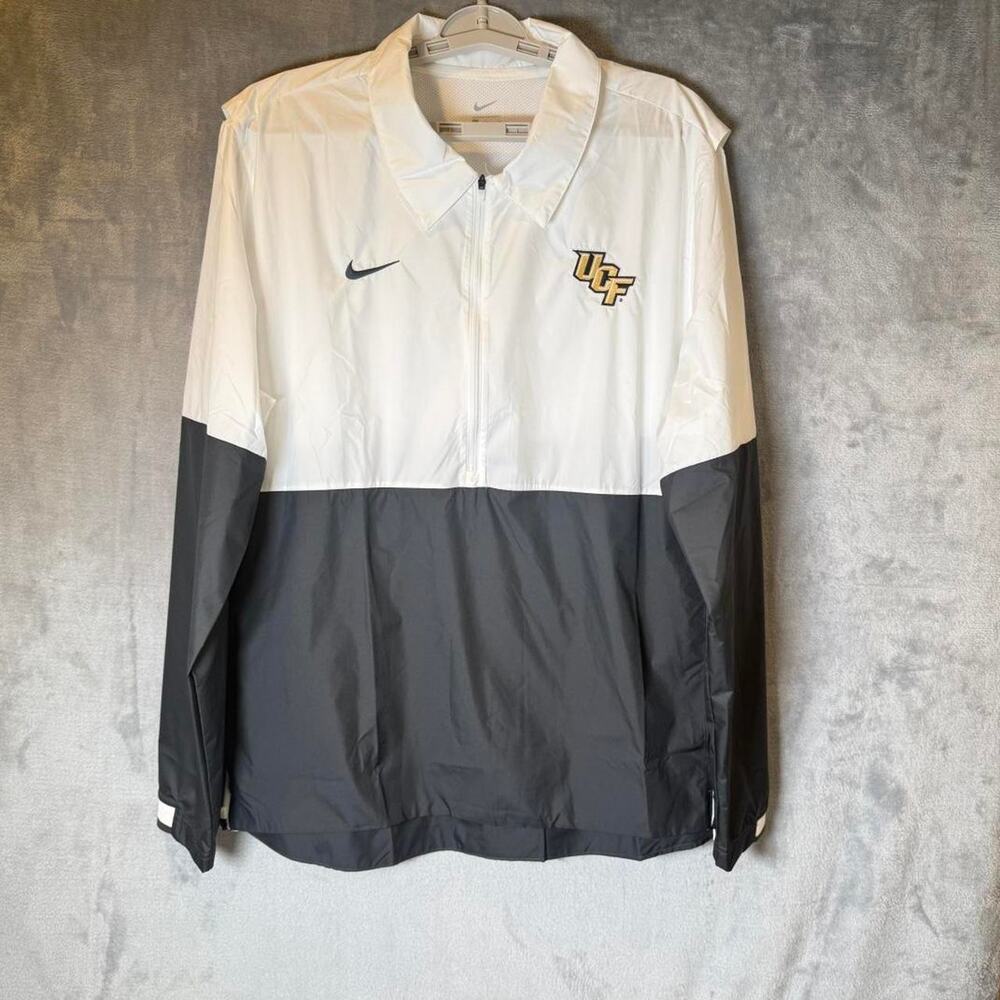 Nike UCF Knights Windbreaker Jacket Mens XL Black White Quarter Zip Pullover